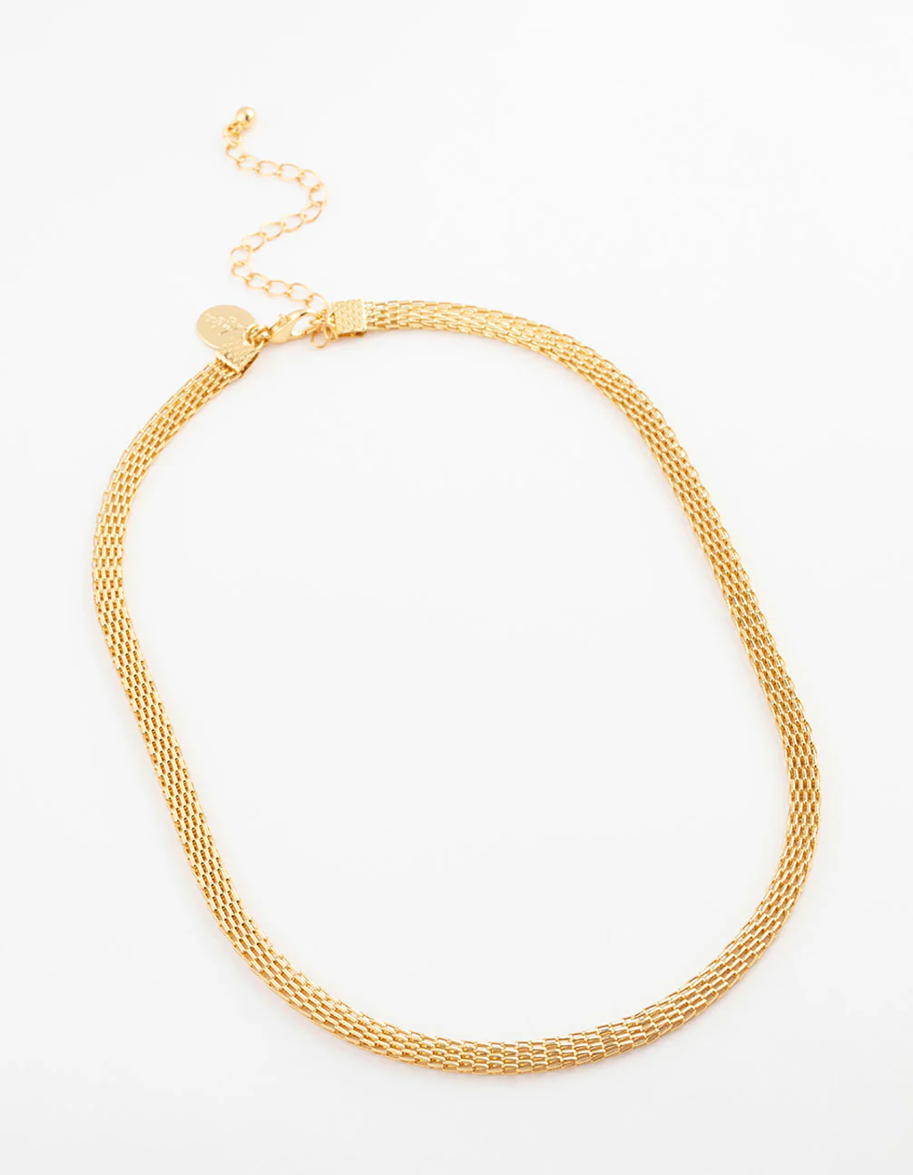 Gold Plated Fine Weave Chain Necklace - Image 2