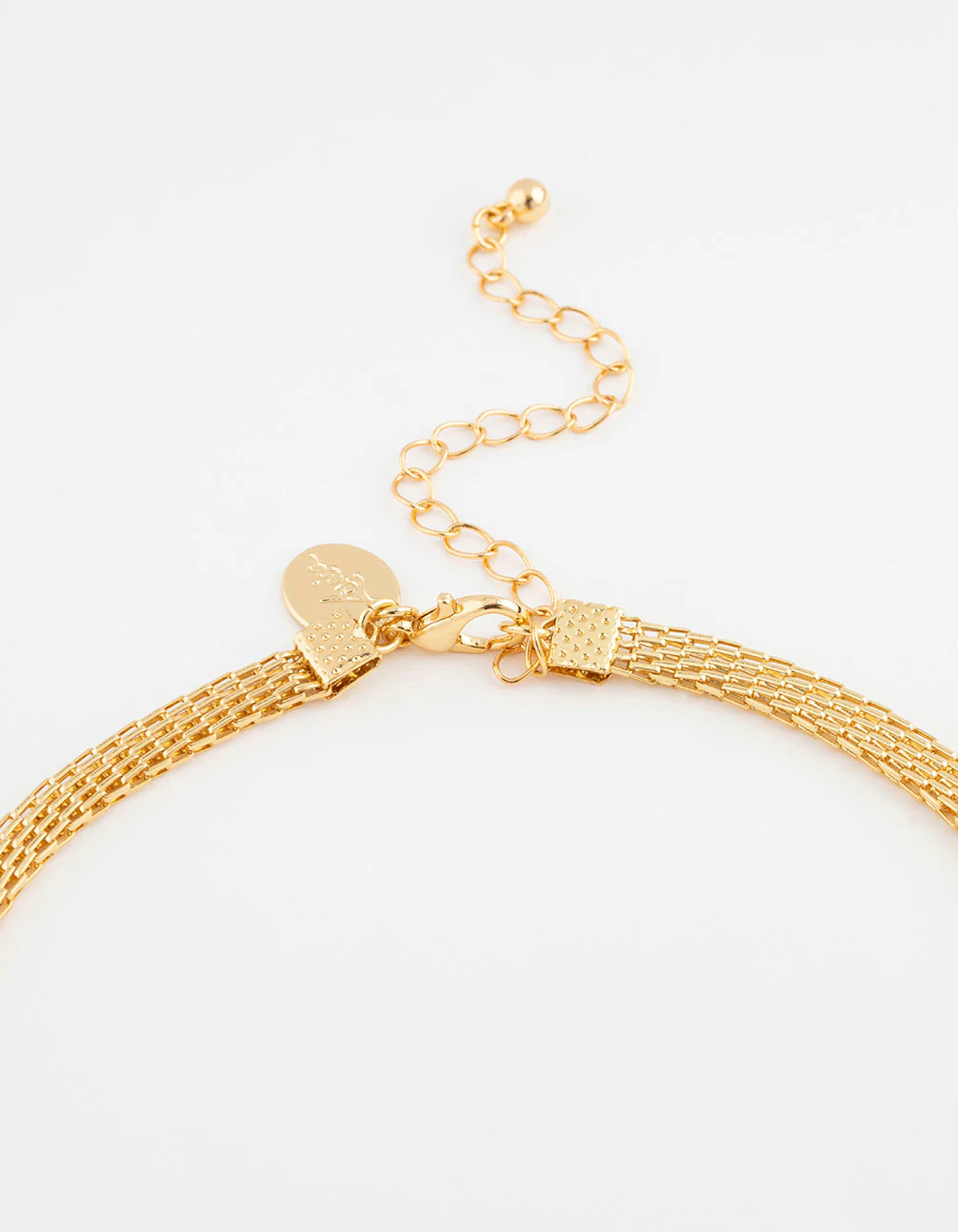 Gold Plated Fine Weave Chain Necklace - Image 3