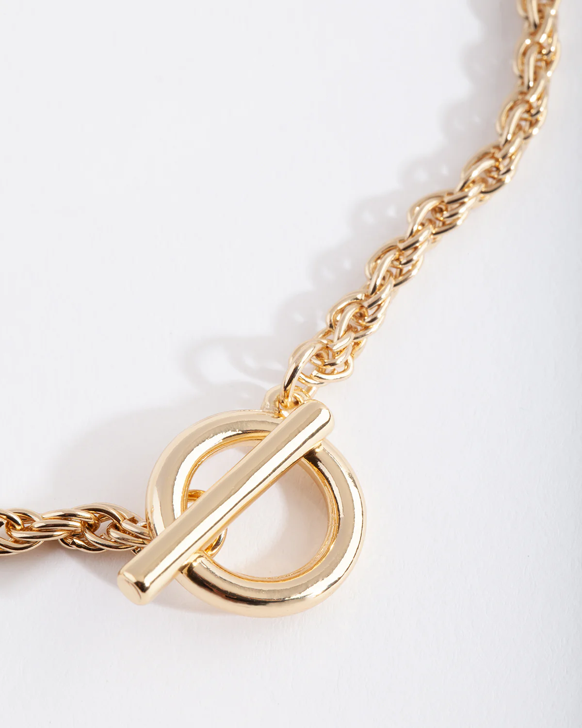 Gold Plated Rope Necklace with Front Clasp - Image 3