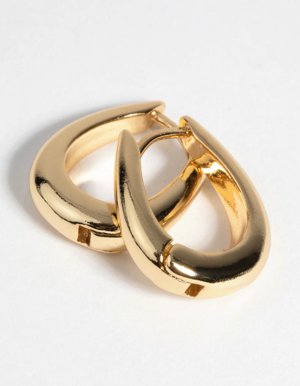 Gold Plated Small Huggie Hoop Earrings - Image 3