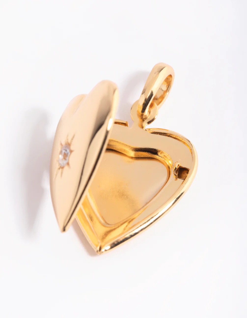 Gold Plated Diamante Heart Locket Charm - Image 2