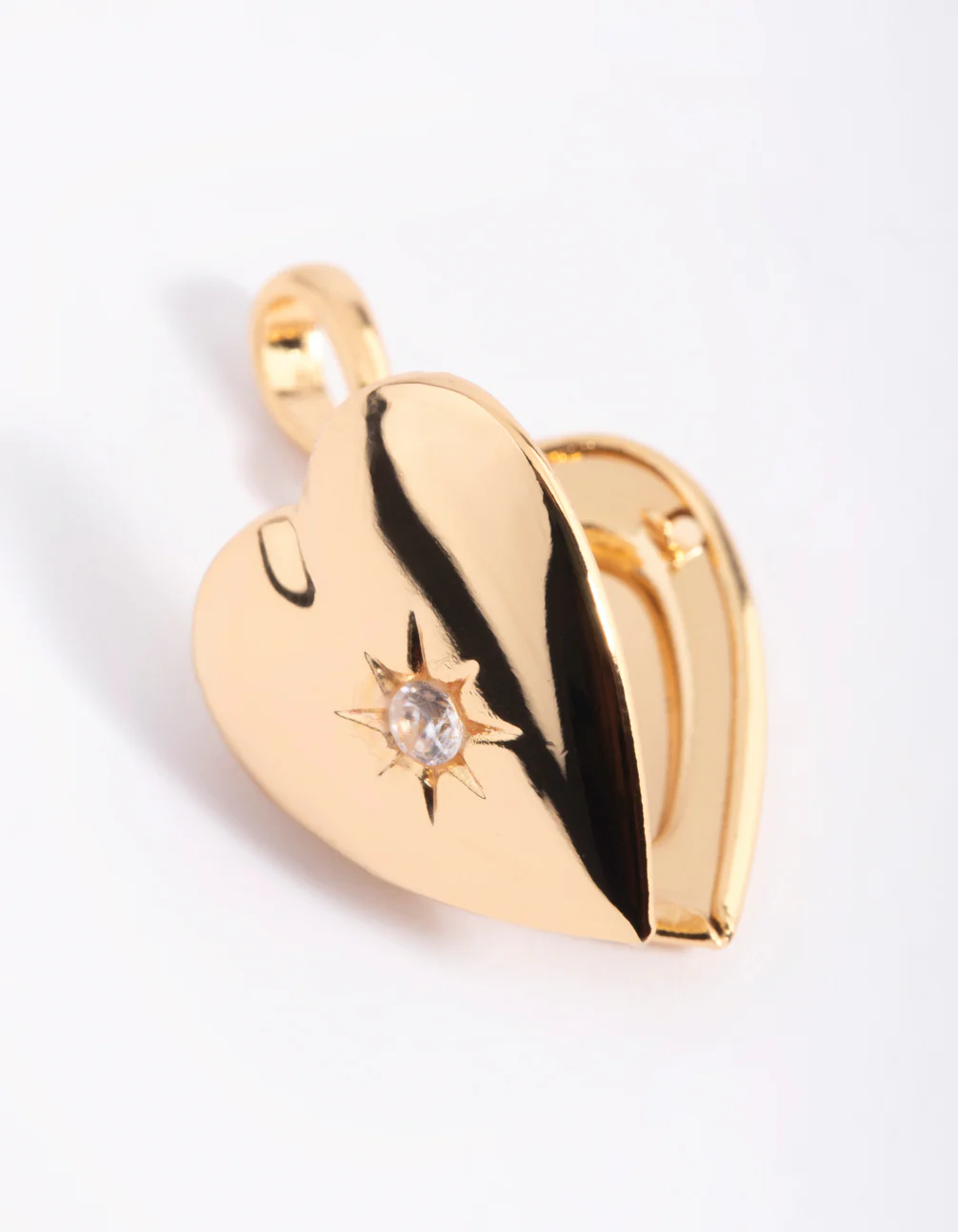 Gold Plated Diamante Heart Locket Charm - Image 3