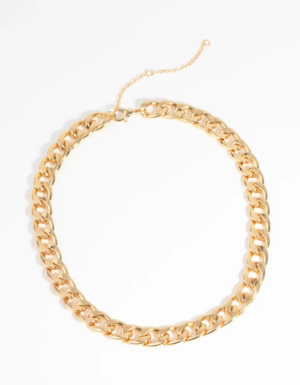 Gold Plated Flat Curb Chain Necklace - Image 2