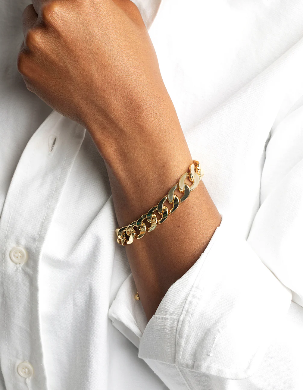 Gold Plated Curb Chain Bracelet - Image 2