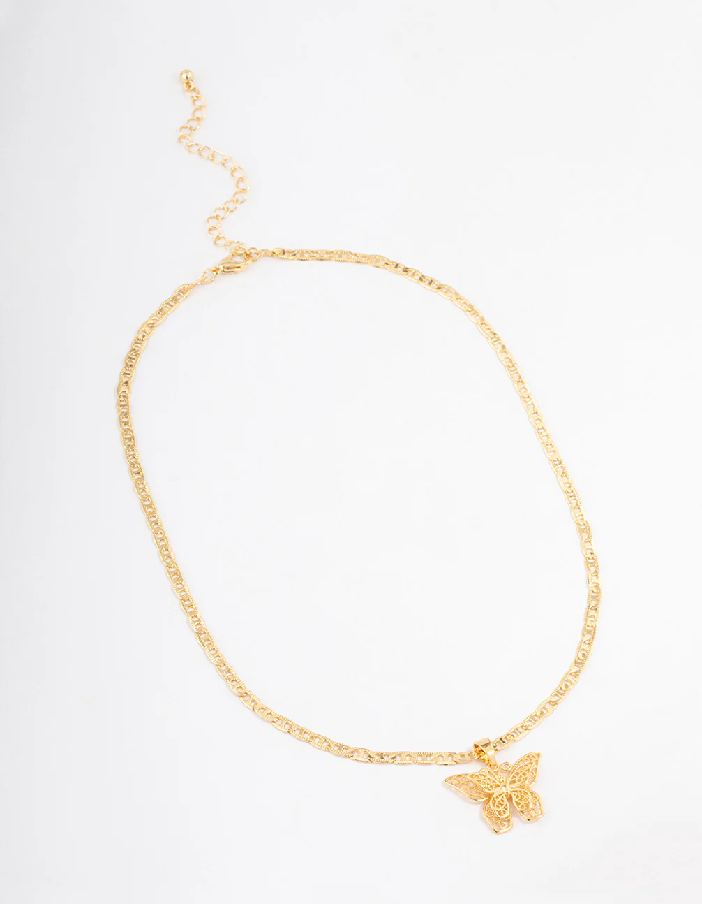 Gold Plated Mariner Chain Butterfly Necklace - Image 2