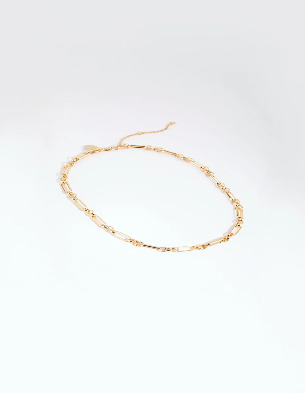 Gold Plated Mixed Link Chain Necklace - Image 2