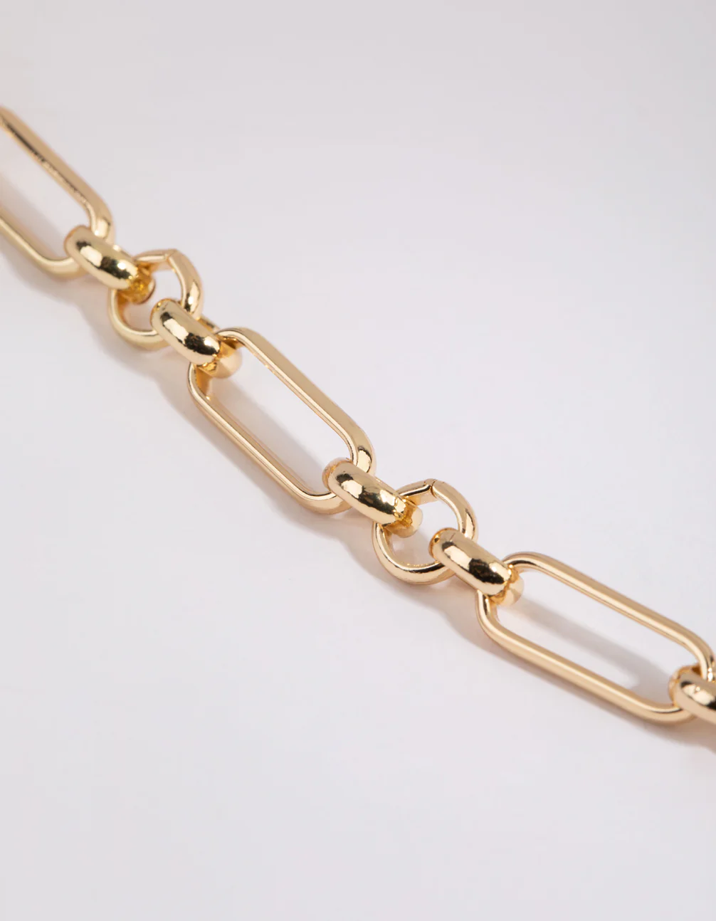 Gold Plated Mixed Link Chain Necklace - Image 3