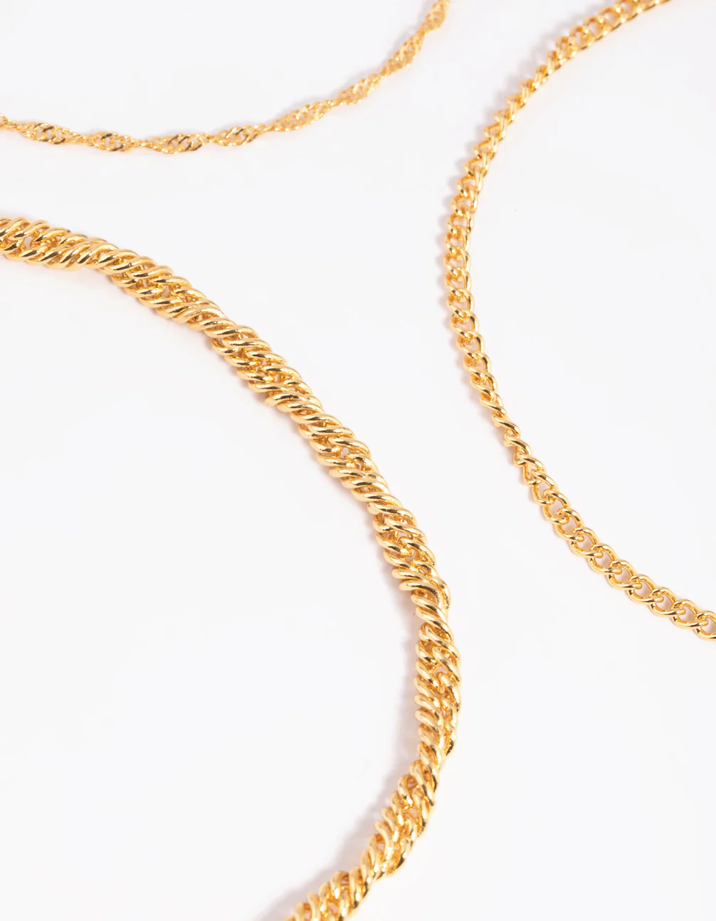 Gold Plated Twisted Chain Anklet Pack - Image 2