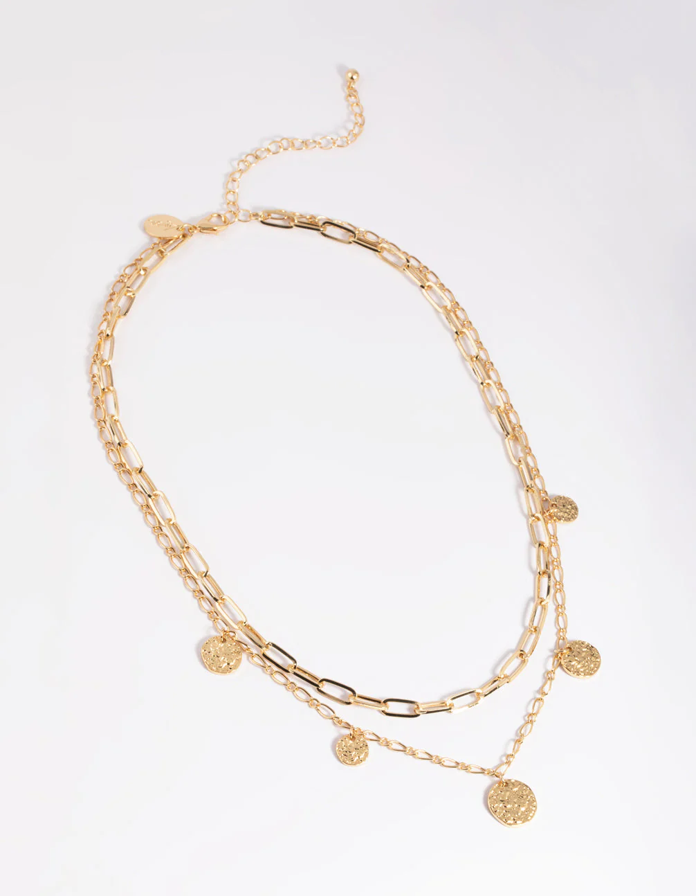 Gold Plated Disc Layered Necklace - Image 3