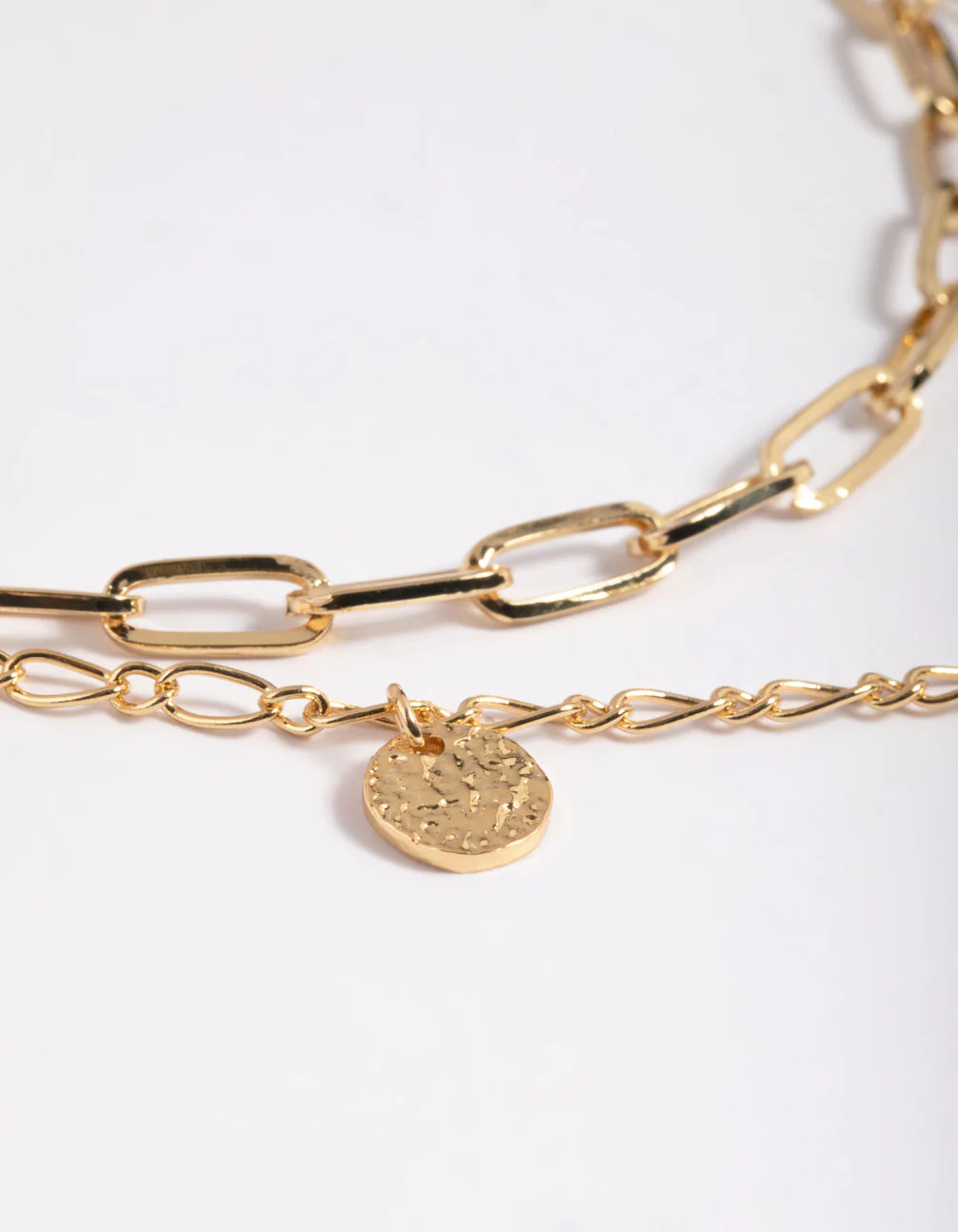 Gold Plated Disc Layered Necklace - Image 4