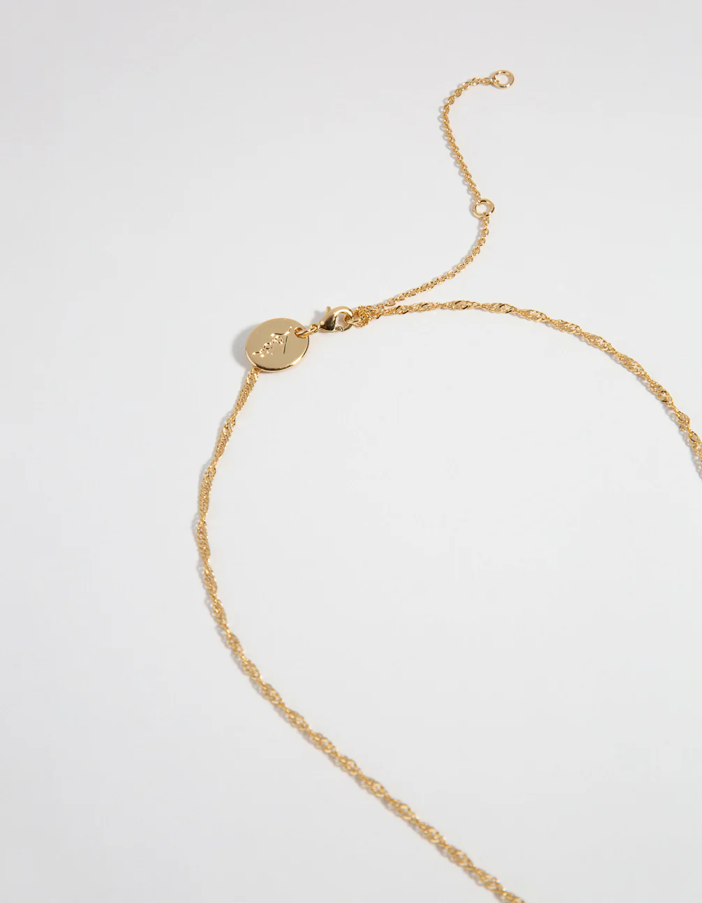 Gold Plated Molten Disc & Pearl Necklace - Image 3