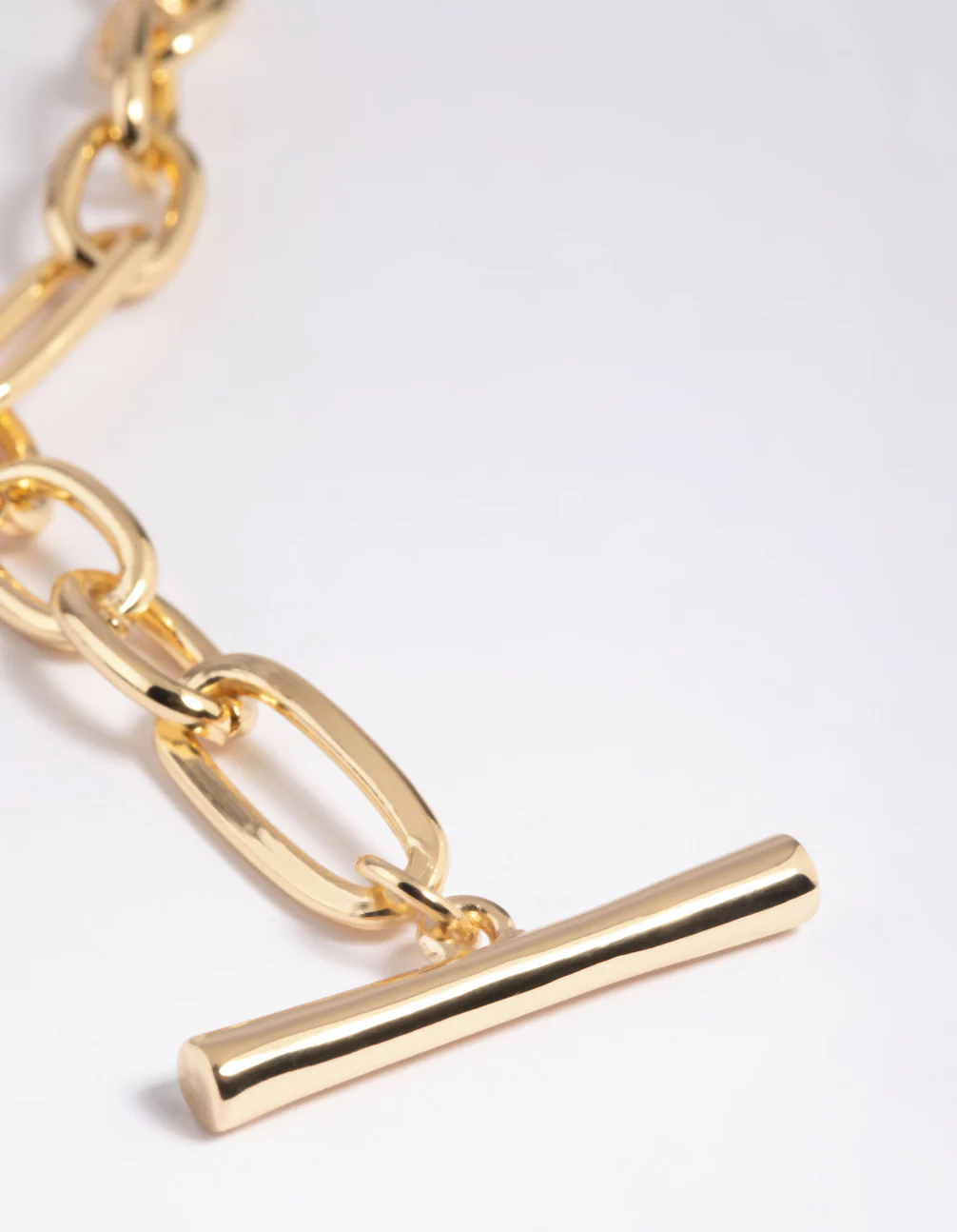 Gold Plated Oval Chain Bar Necklace - Image 3