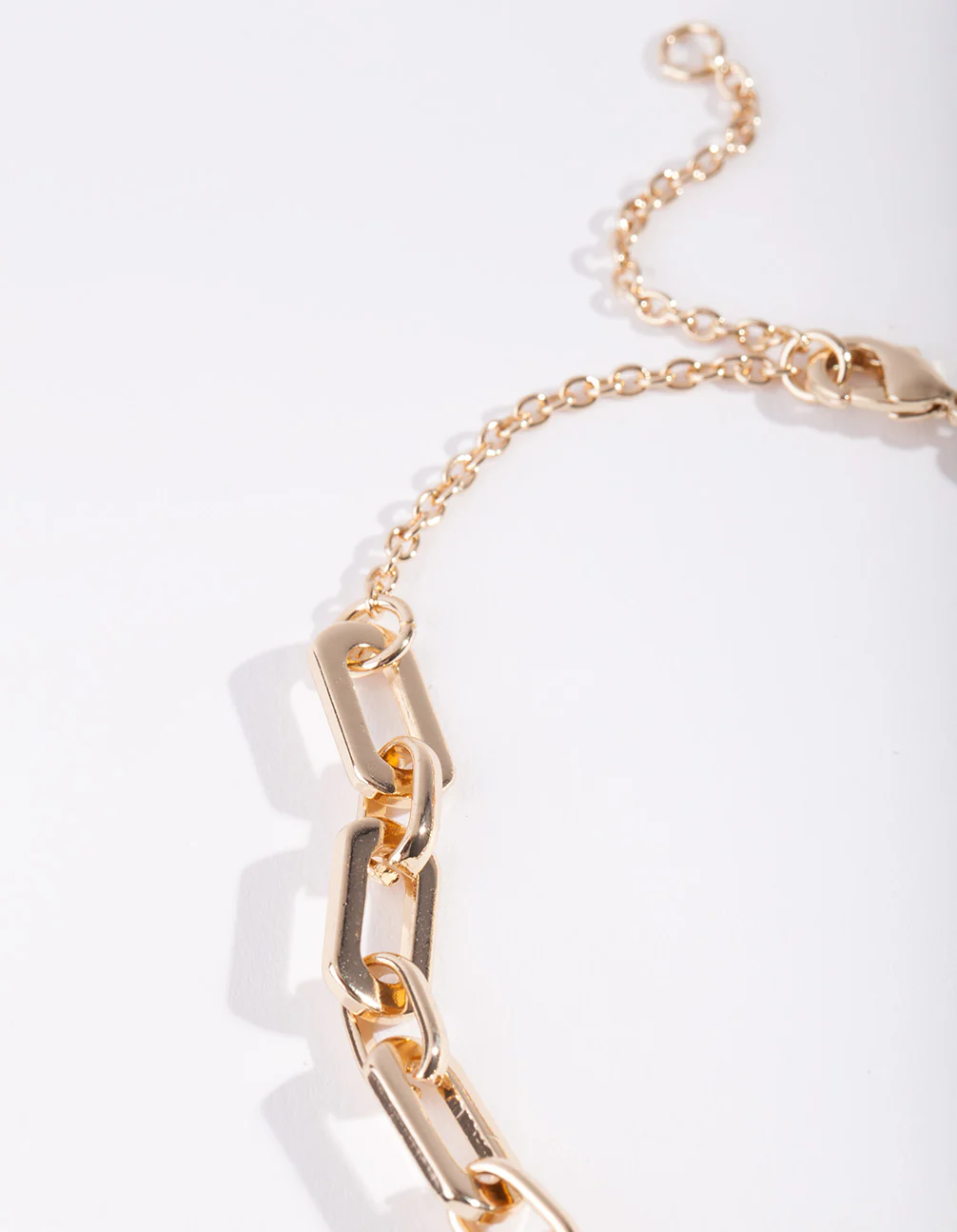 Gold Rectangle Chain Bracelet - Image 2
