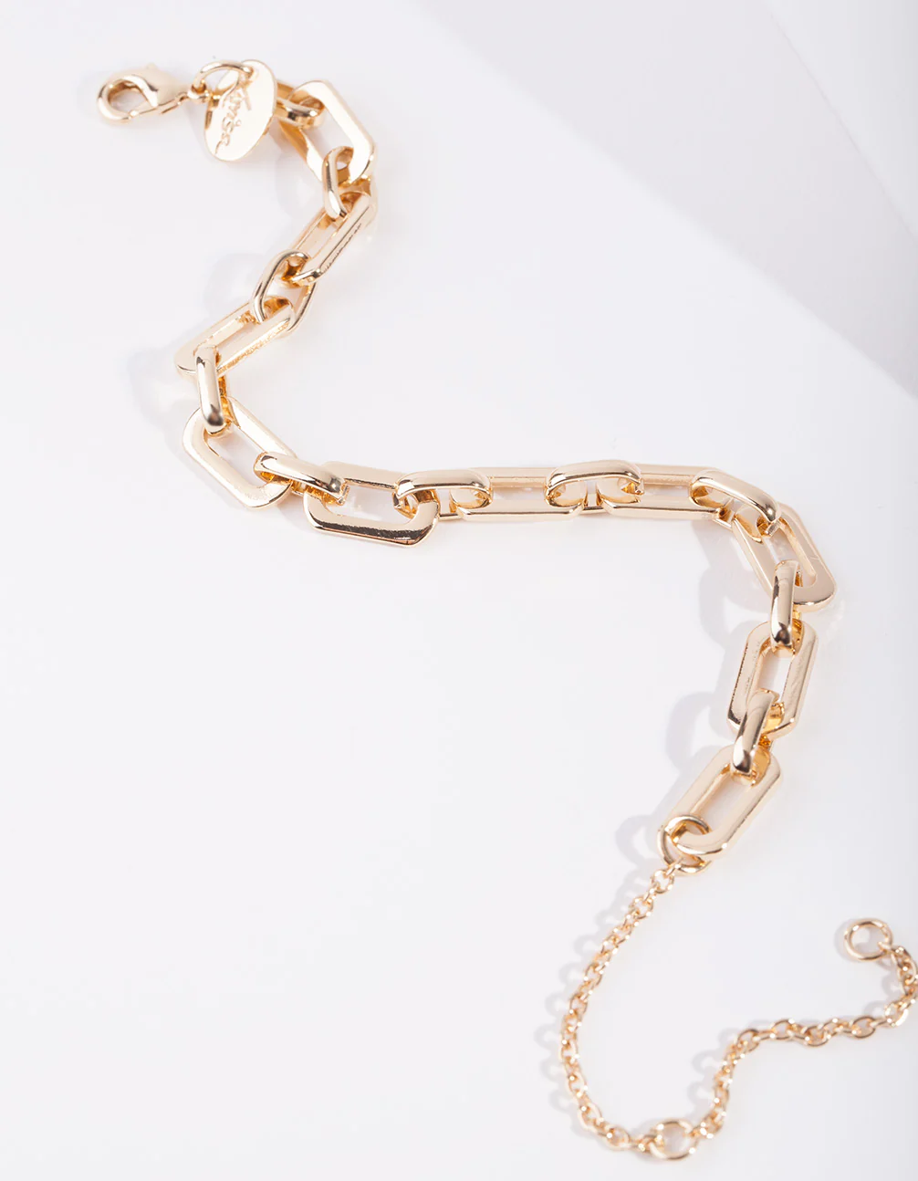 Gold Rectangle Chain Bracelet - Image 3