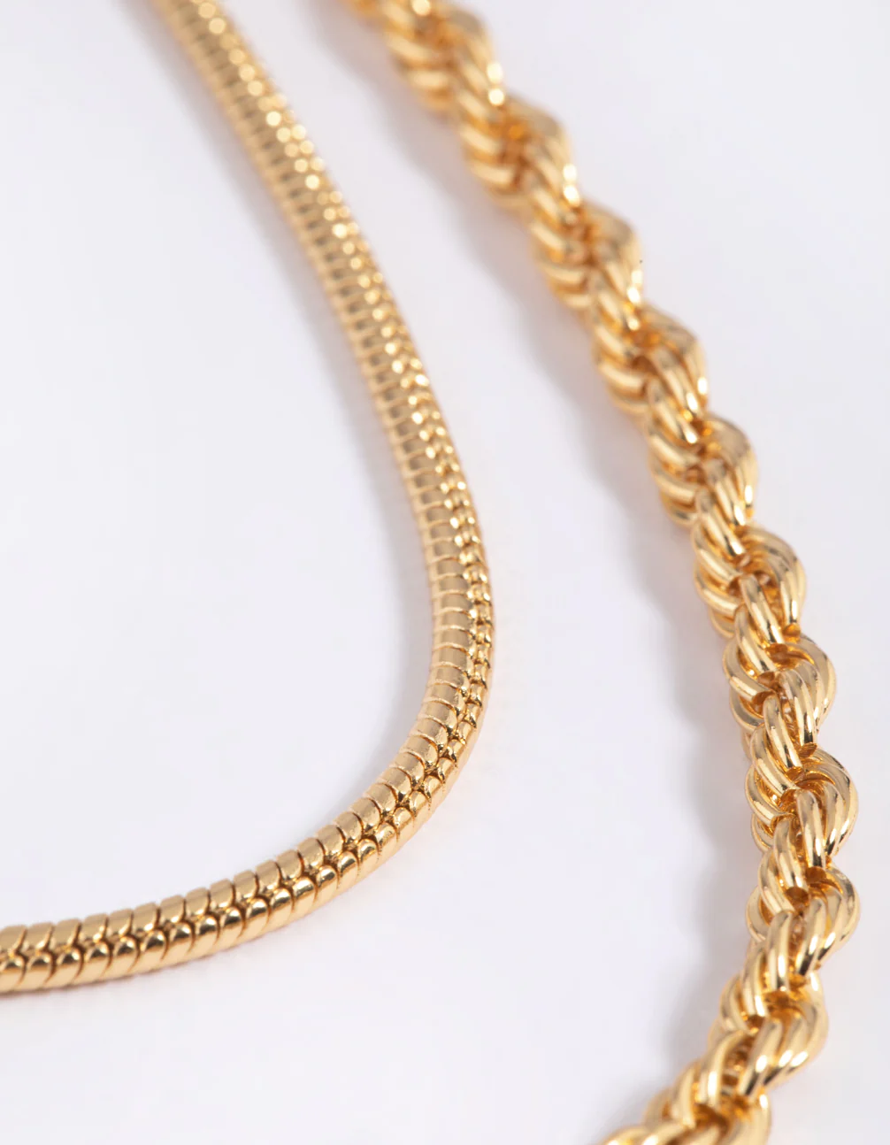 Gold Plated Twisted Snake Chain Necklace - Image 3