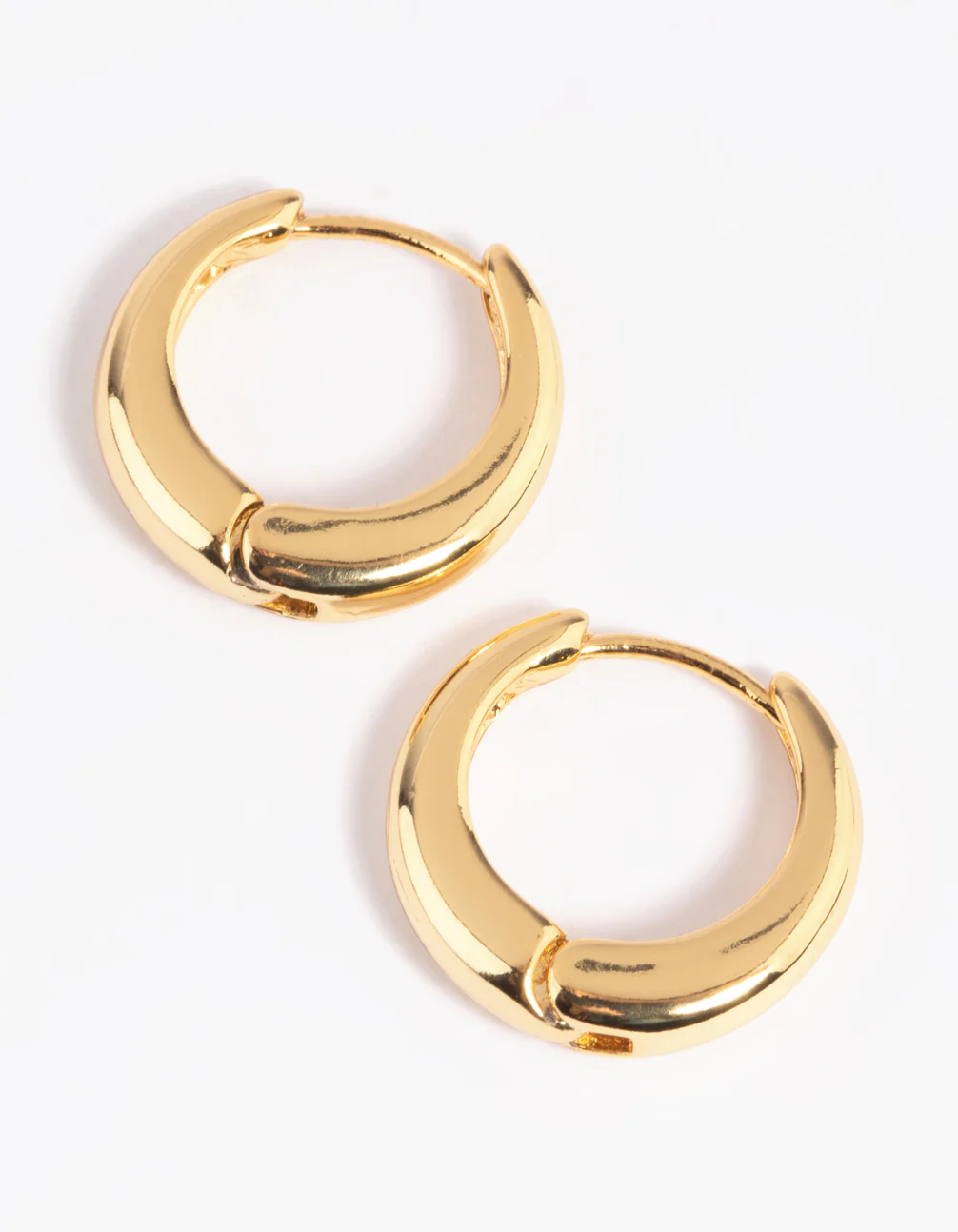 Gold Plated Small Huggie Hoop Earrings - Image 3
