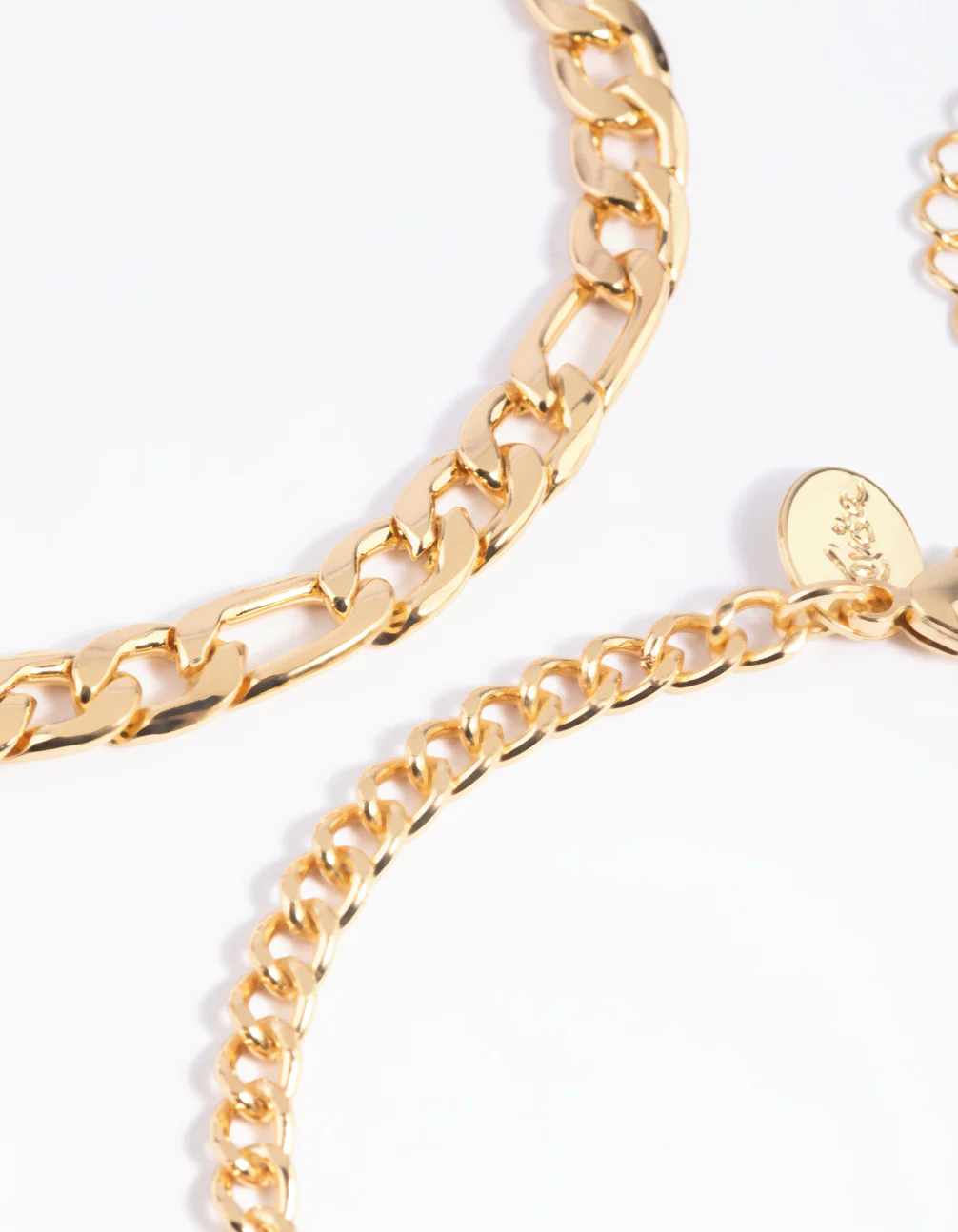Gold Plated Mixed Chain Anklet Set - Image 2