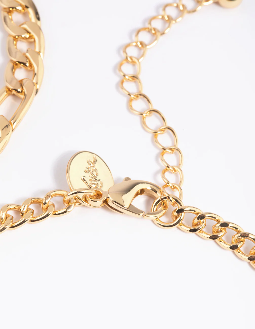 Gold Plated Mixed Chain Anklet Set - Image 3