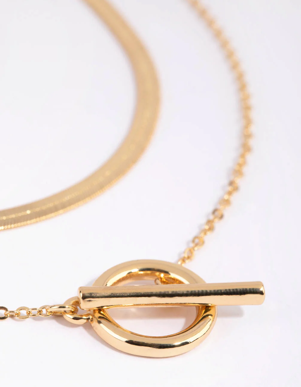Gold Plated Snake & Fob Necklace Pack - Image 3