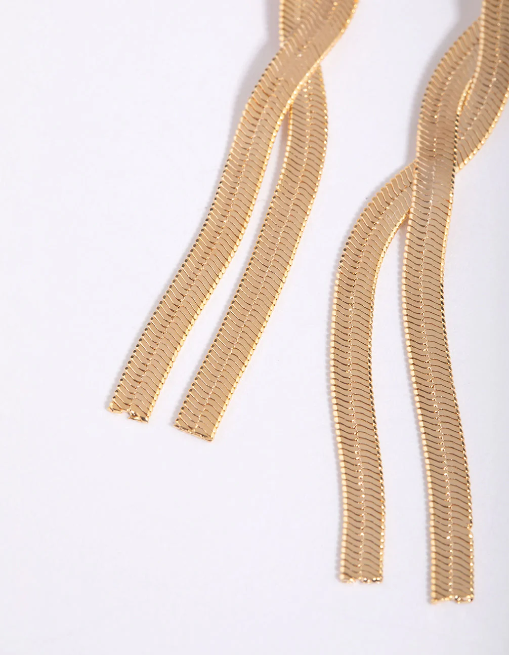 Gold Plated Snake Chain Drop Earrings - Image 4
