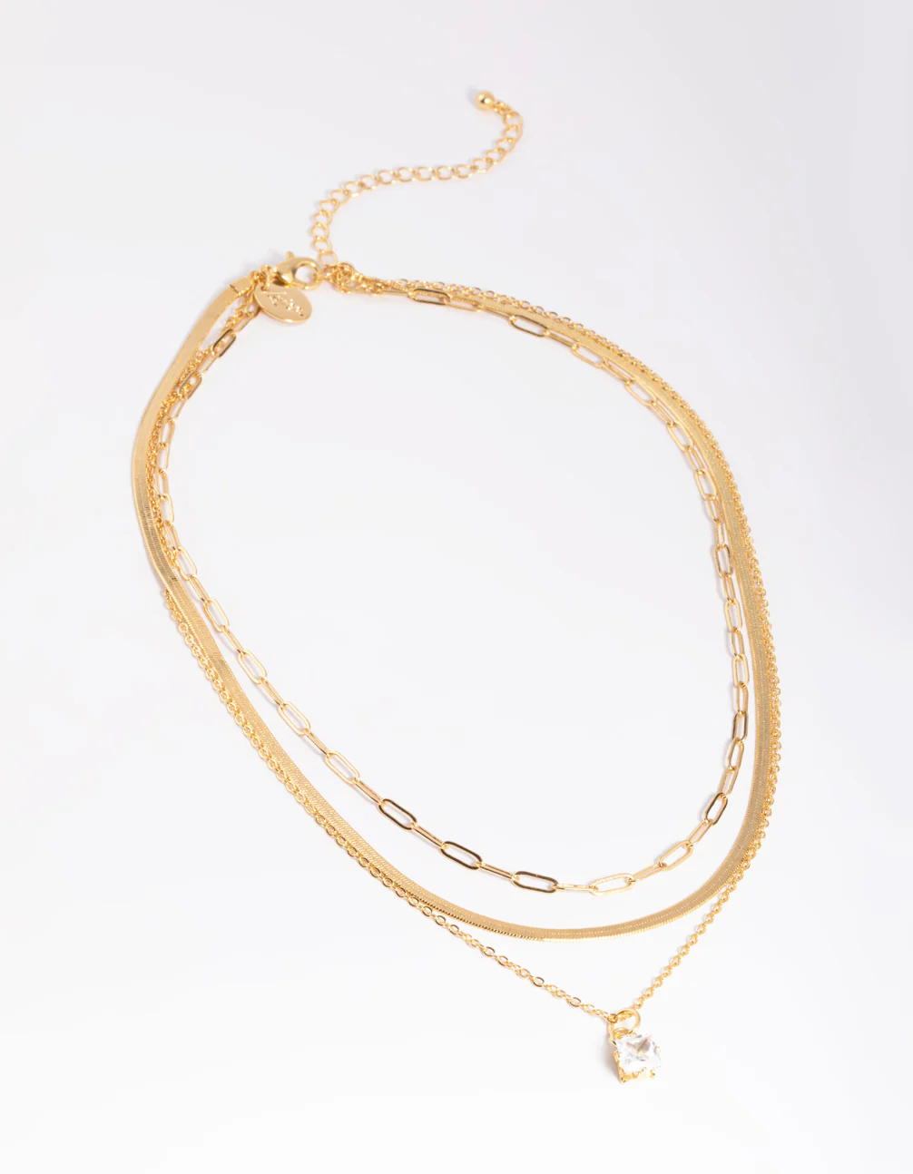 Gold Plated Cubic Zirconia Chain Necklace - Image 3
