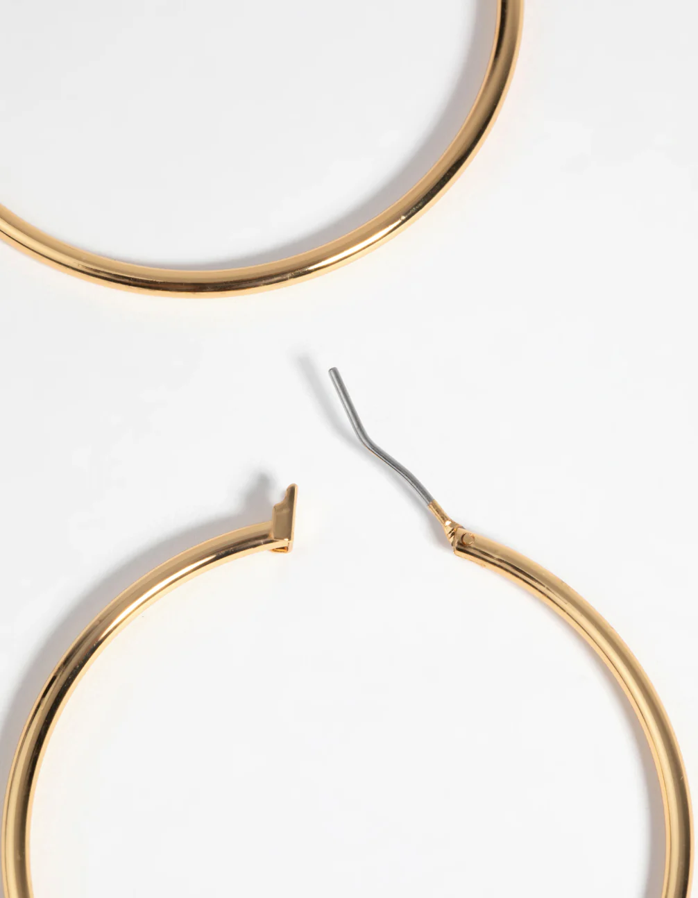 Gold Plated Large Hoop Earrings - Image 2