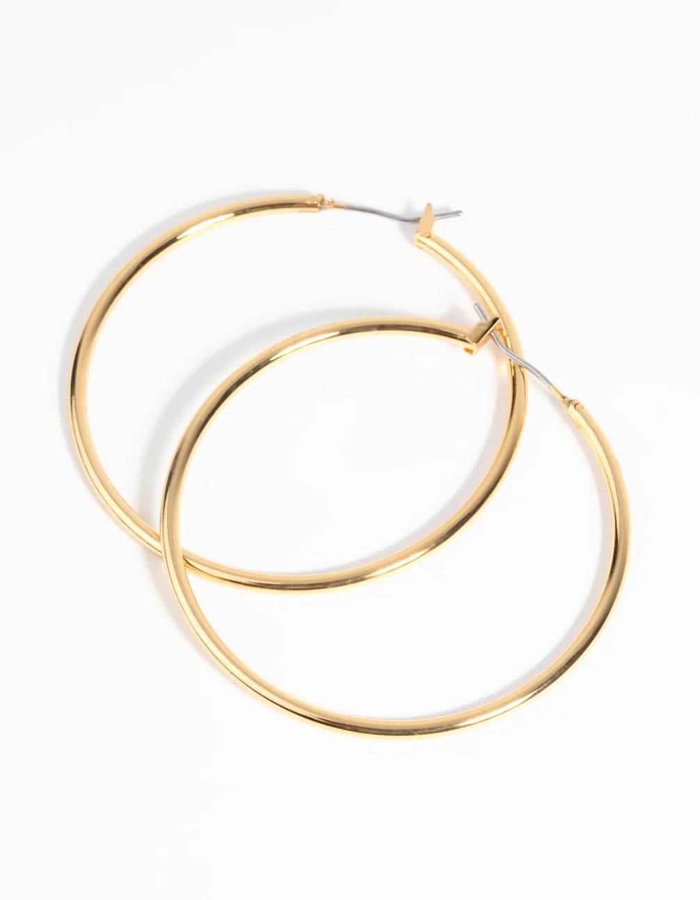 Gold Plated Large Hoop Earrings - Image 3