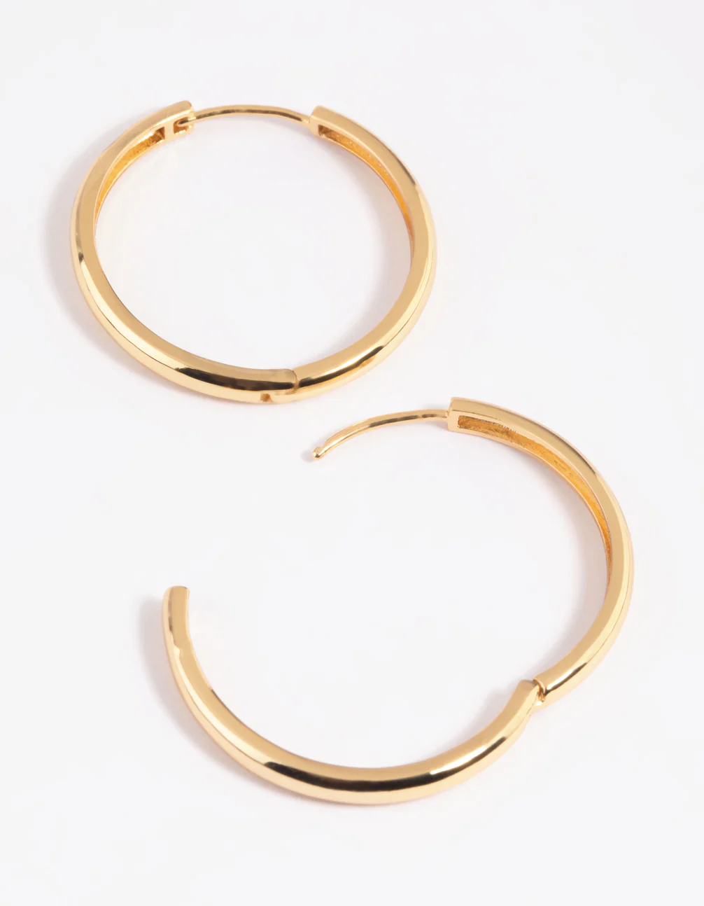 Gold Plated Thin Huggie Hoop Earrings - Image 2