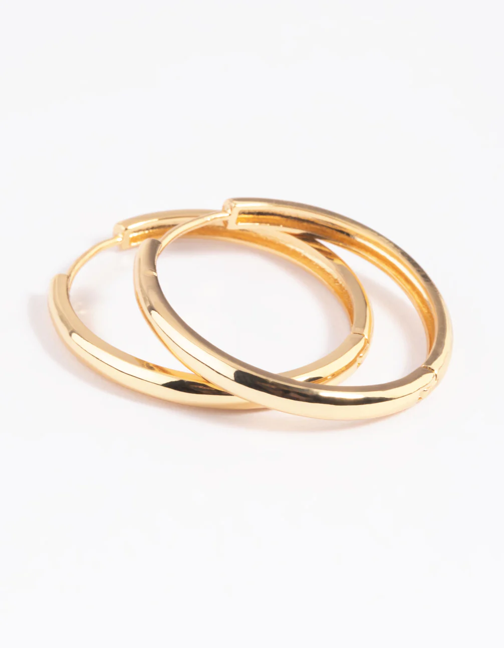 Gold Plated Thin Huggie Hoop Earrings - Image 3