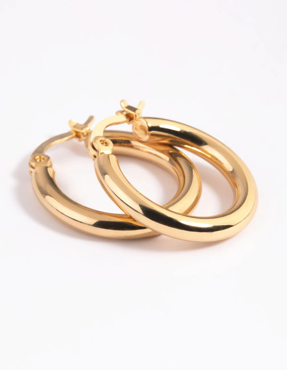 Gold Plated Thin Hoop Earrings - Image 4