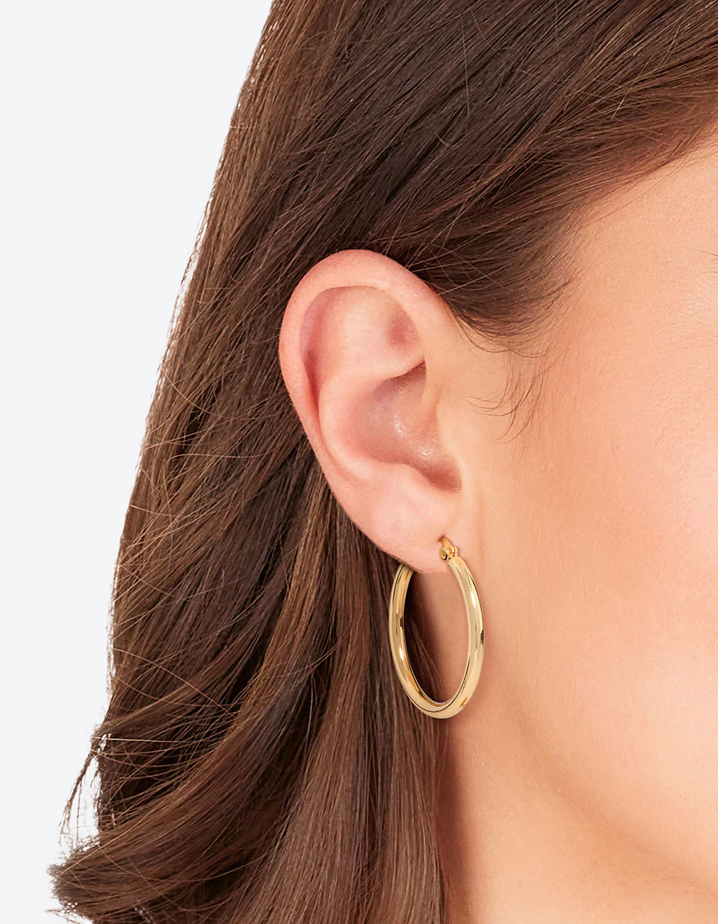 Gold Plated Large Hoop Earrings - Image 2