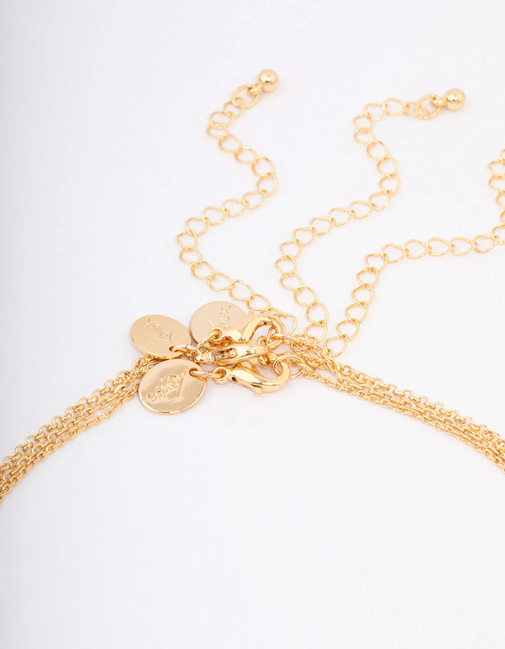 Gold Plated Trio Layered Molten Disc Necklace - Image 3