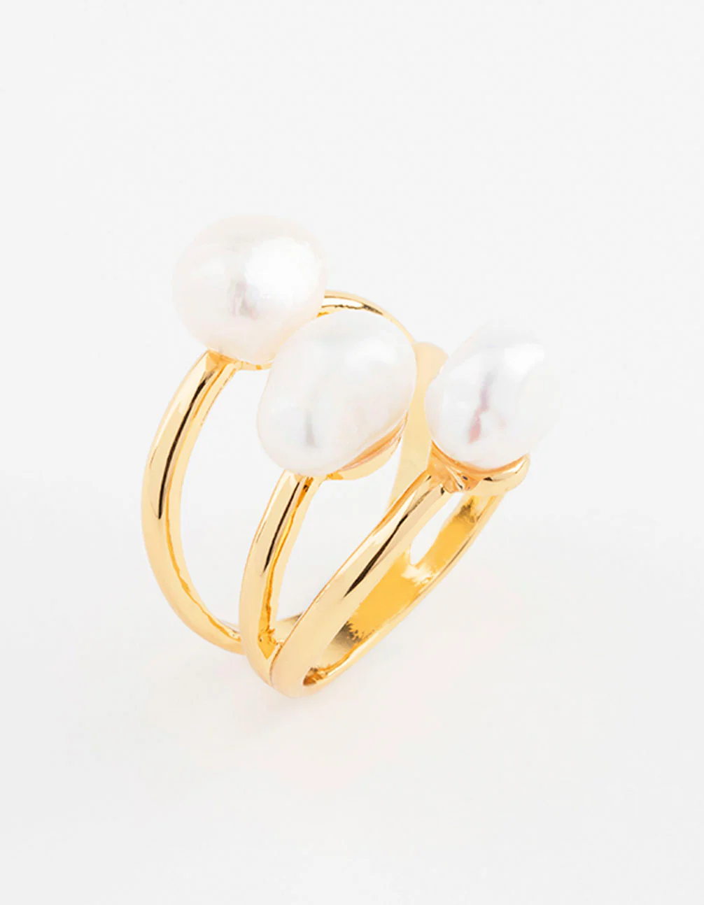 Gold Plated Triple Pear Cluster Ring - Image 2