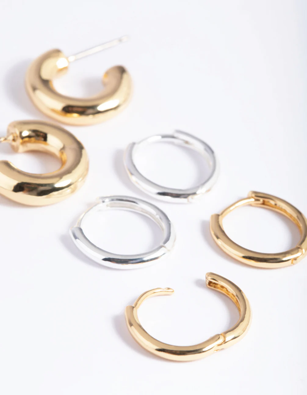 Gold & Silver Plated Hoop Earring Pack - Image 3