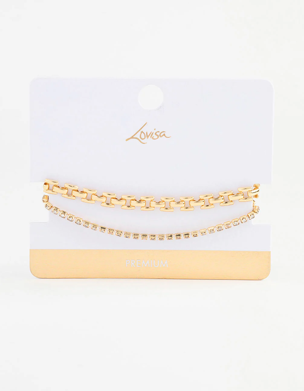 Gold Plated Link Chain & Tennis Bracelet Pack - Image 3