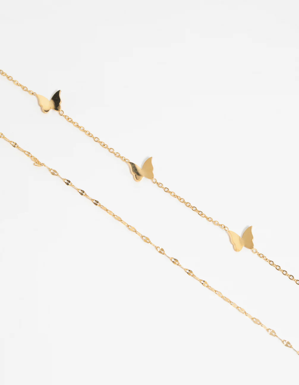 Waterproof Gold Plated Stainless Steel Butterfly Chain Bracelet Set - Image 2