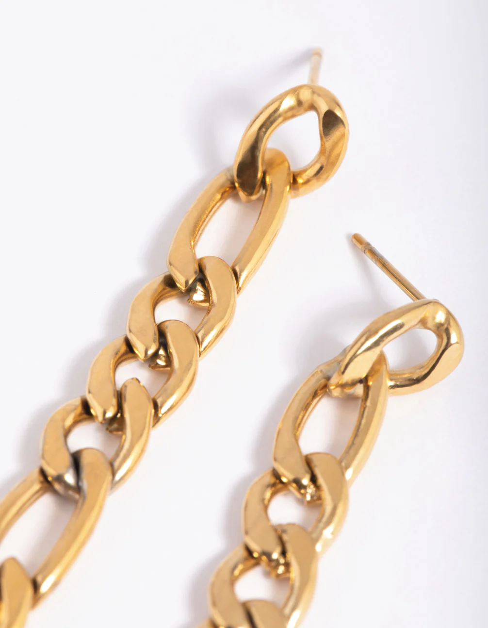 Gold Plated Surgical Steel Chain Drop Earrings - Image 3