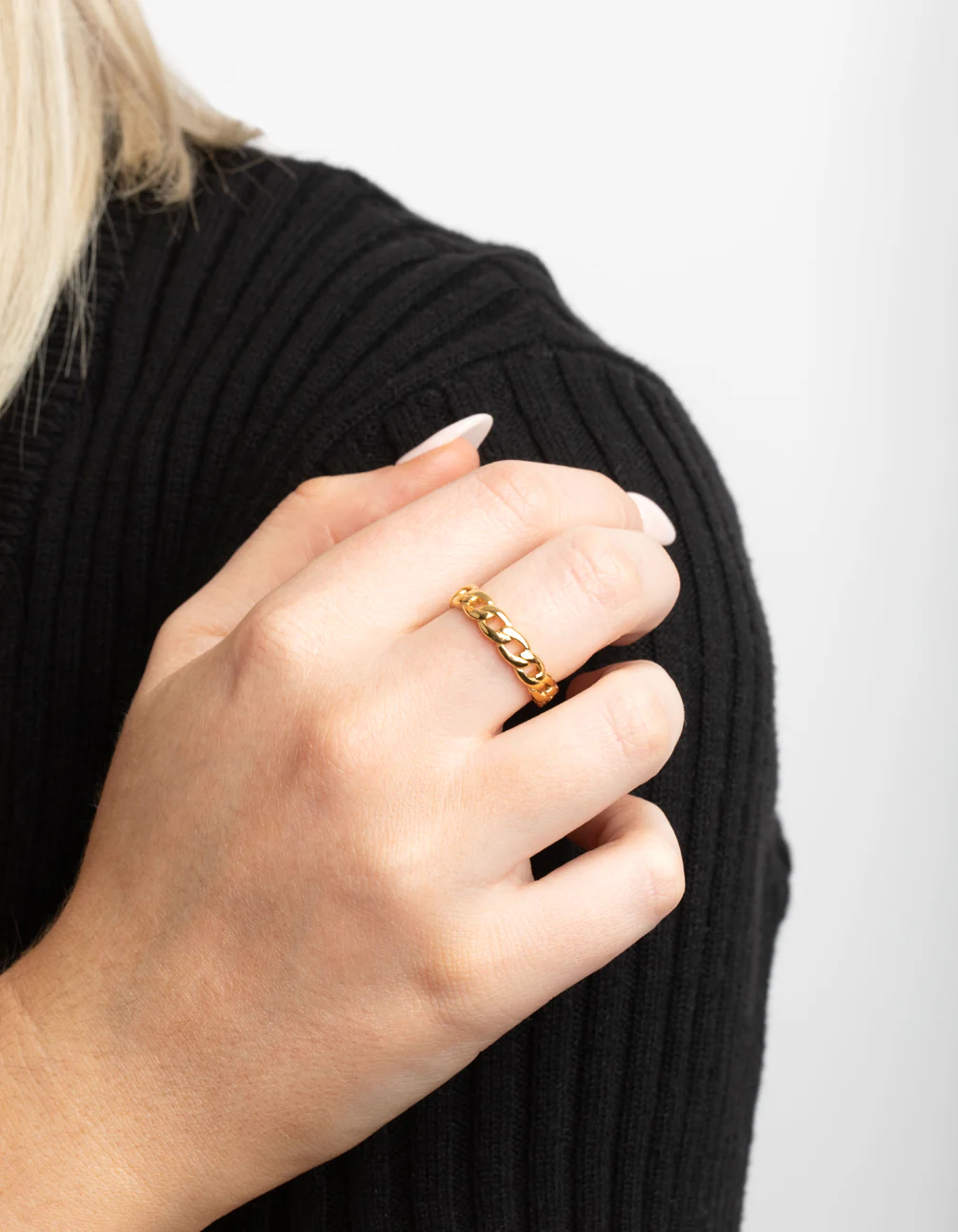 Waterproof Gold Plated Stainless Steel Chain Ring - Image 2
