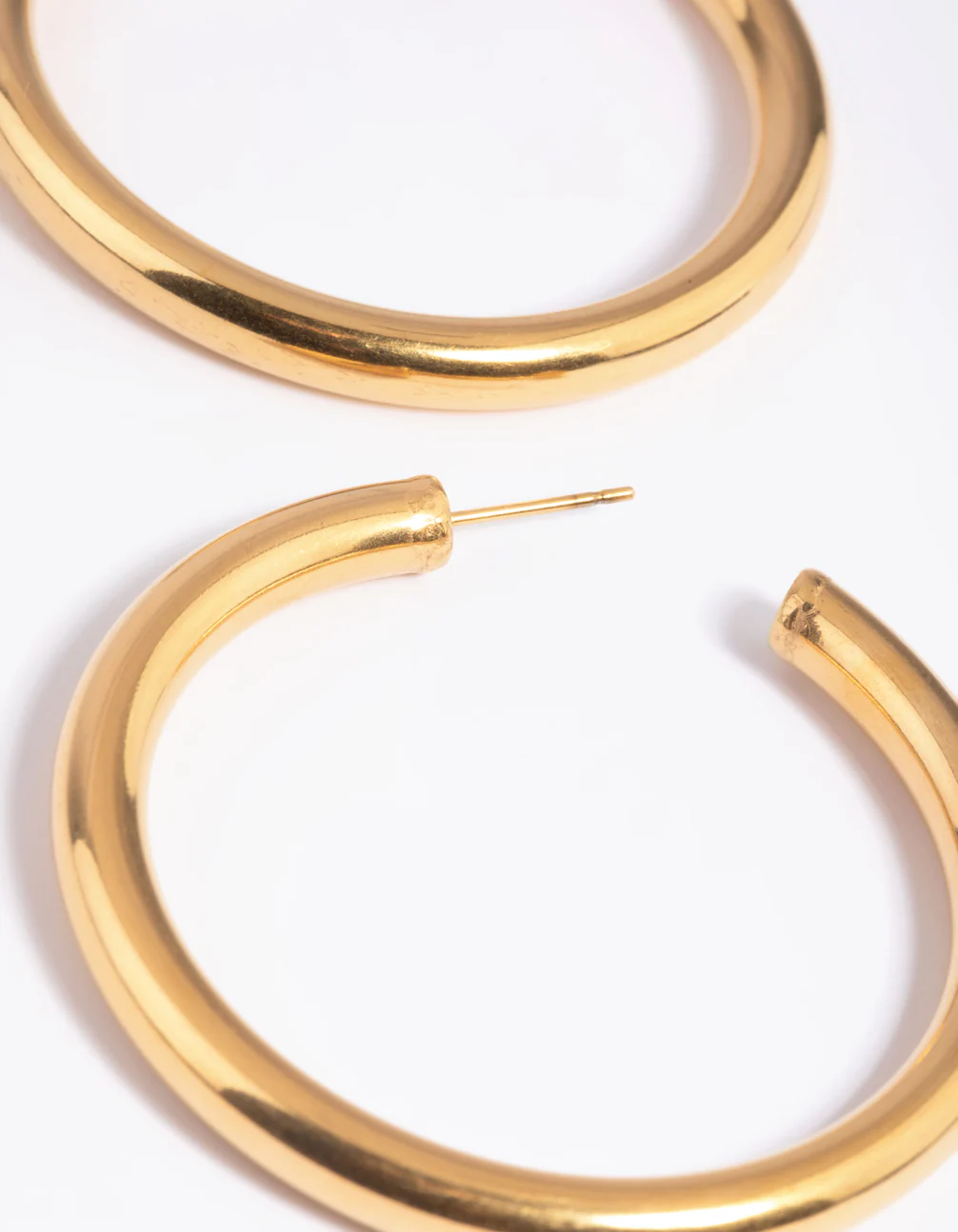 Waterproof Gold Plated Stainless Steel Large Chunky Hoop Earrings - Image 4