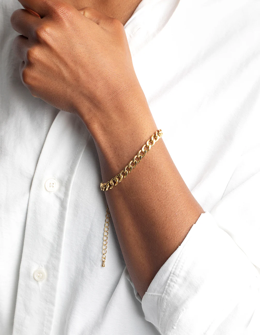 Gold Plated Surgical Steel Curb Chain Bracelet - Image 2