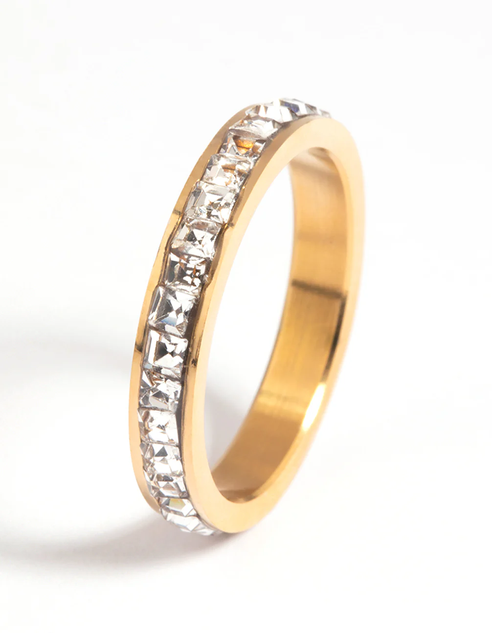 Waterproof Gold Plated Stainless Steel Cubic Zirconia Ring - Image 5