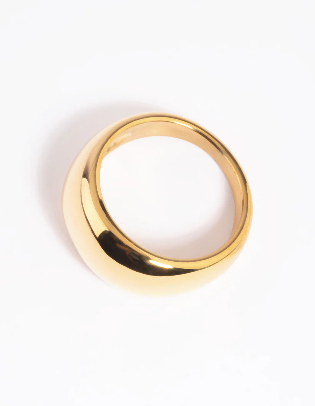 Waterproof Gold Plated Stainless Steel Dome Ring - Image 2