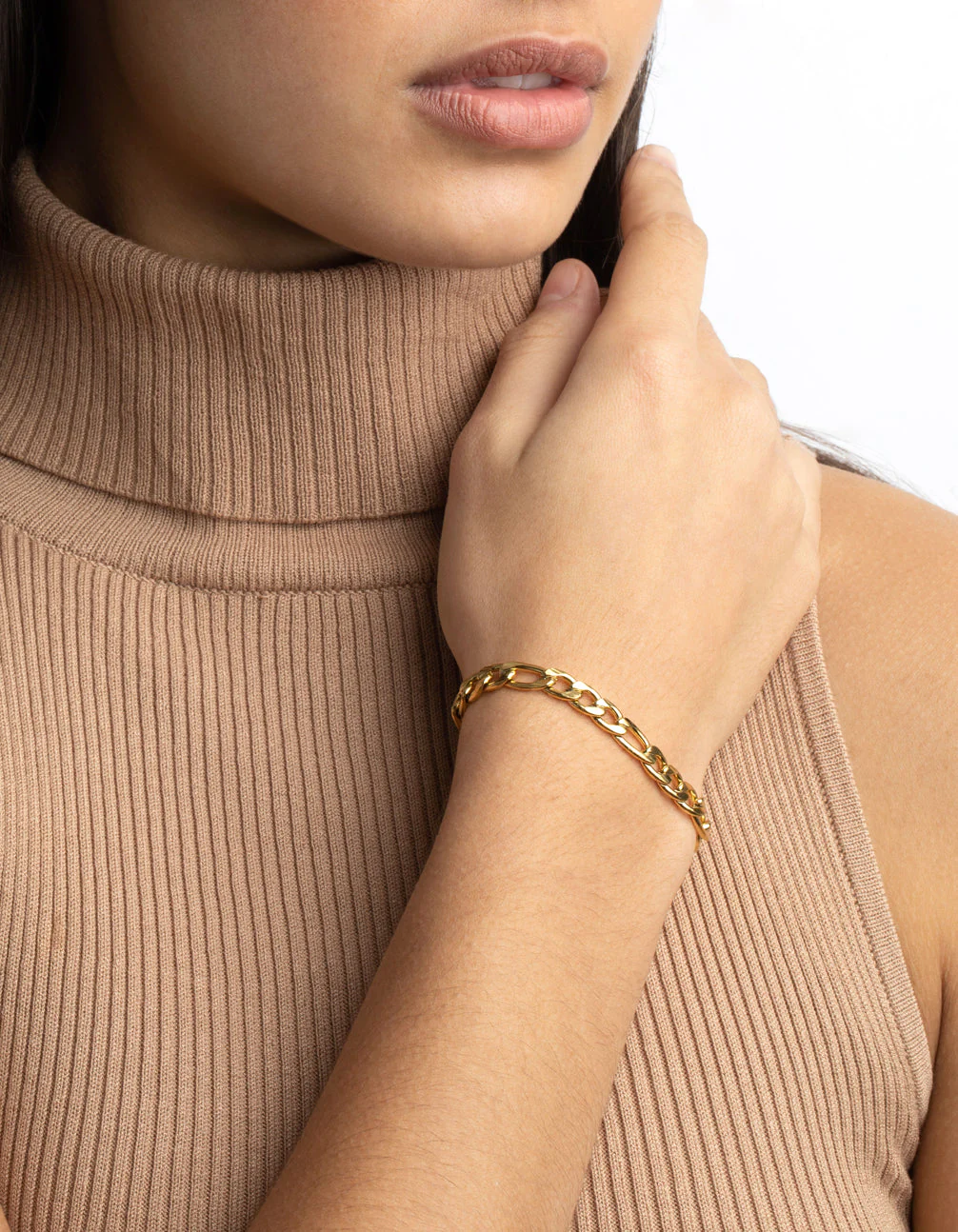 Gold Plated Surgical Steel Figaro Fob Bracelet - Image 2