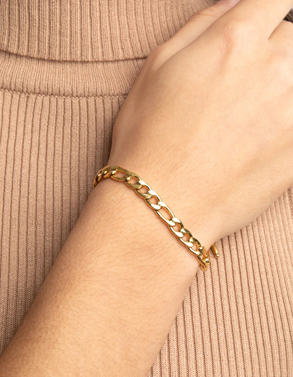 Gold Plated Surgical Steel Figaro Fob Bracelet - Image 5