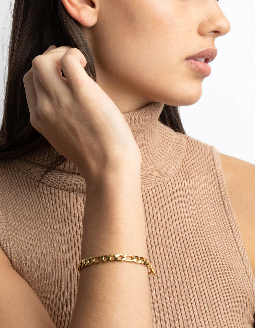 Gold Plated Surgical Steel Figaro Fob Bracelet - Image 6