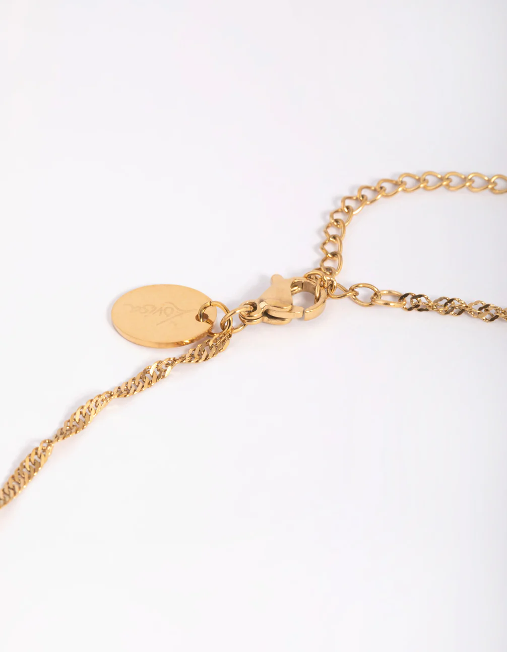 Waterproof Gold Plated Stainless Steel Fob Necklace - Image 4