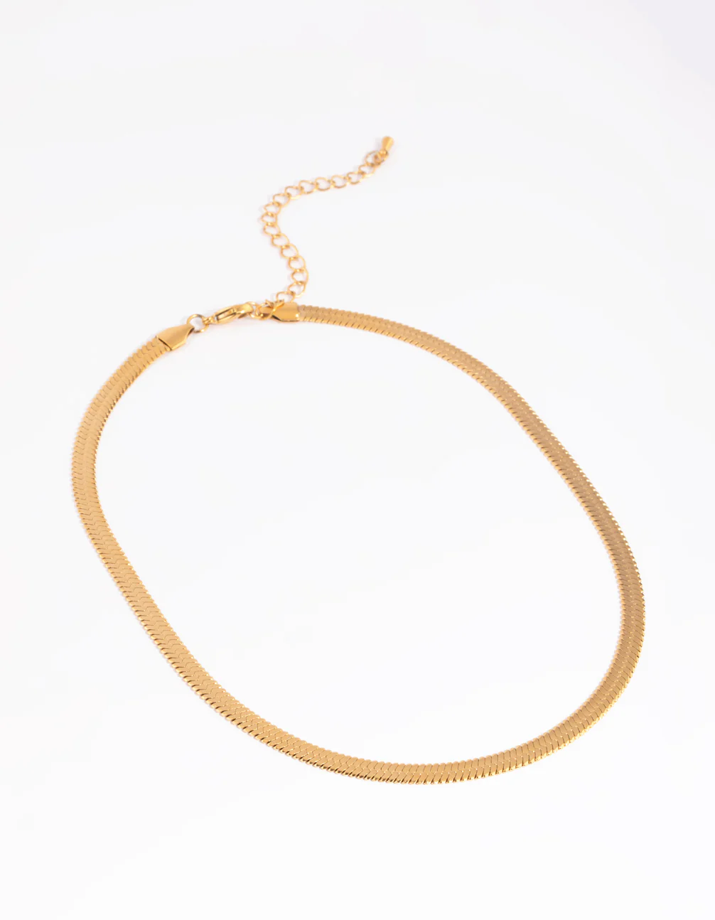 Waterproof Gold Plated Stainless Steel Herringbone Necklace - Image 4