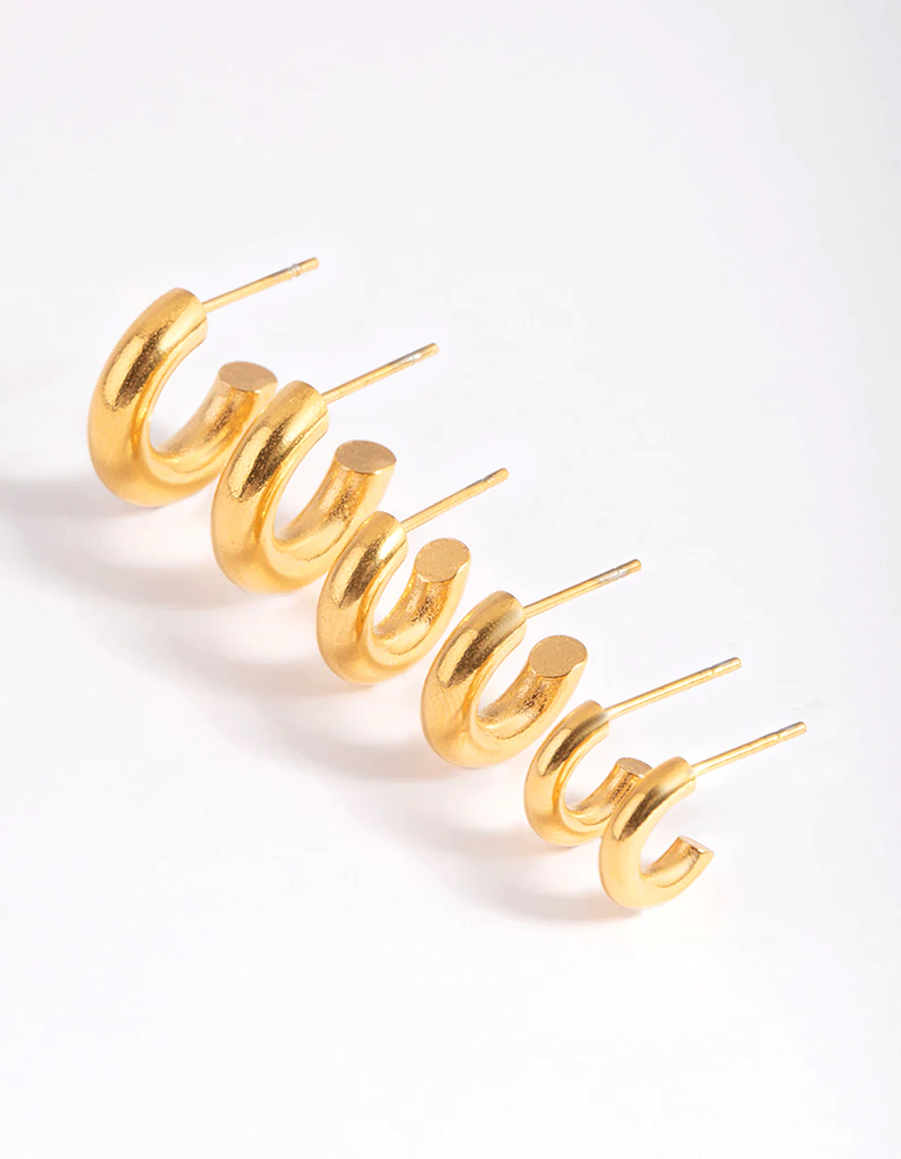 Waterproof Gold Plated Stainless Steel Mixed Hoop Earring Pack - Image 3