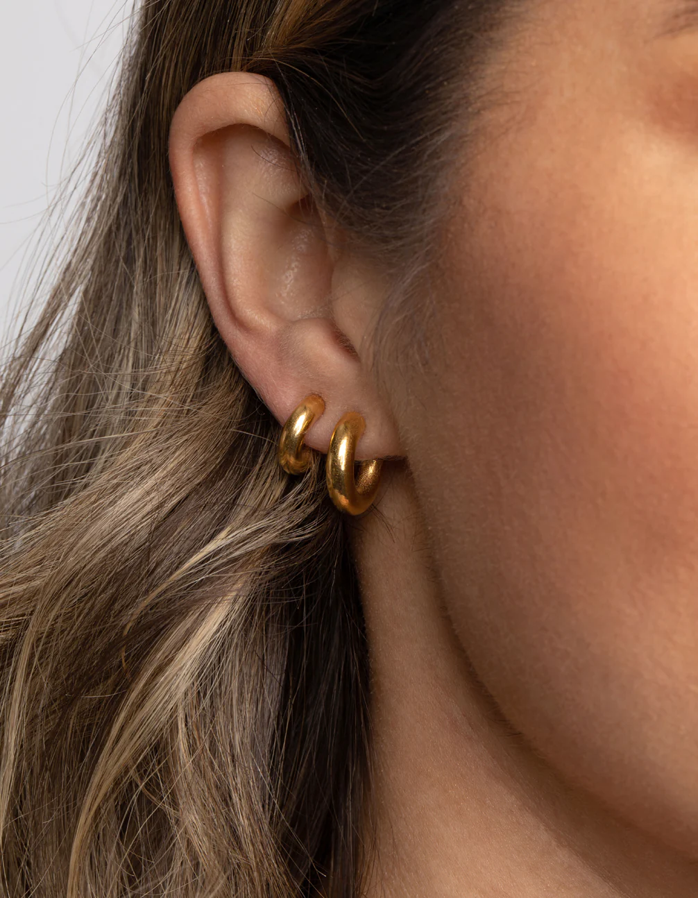 Waterproof Gold Plated Stainless Steel Mixed Hoop Earring Pack - Image 5
