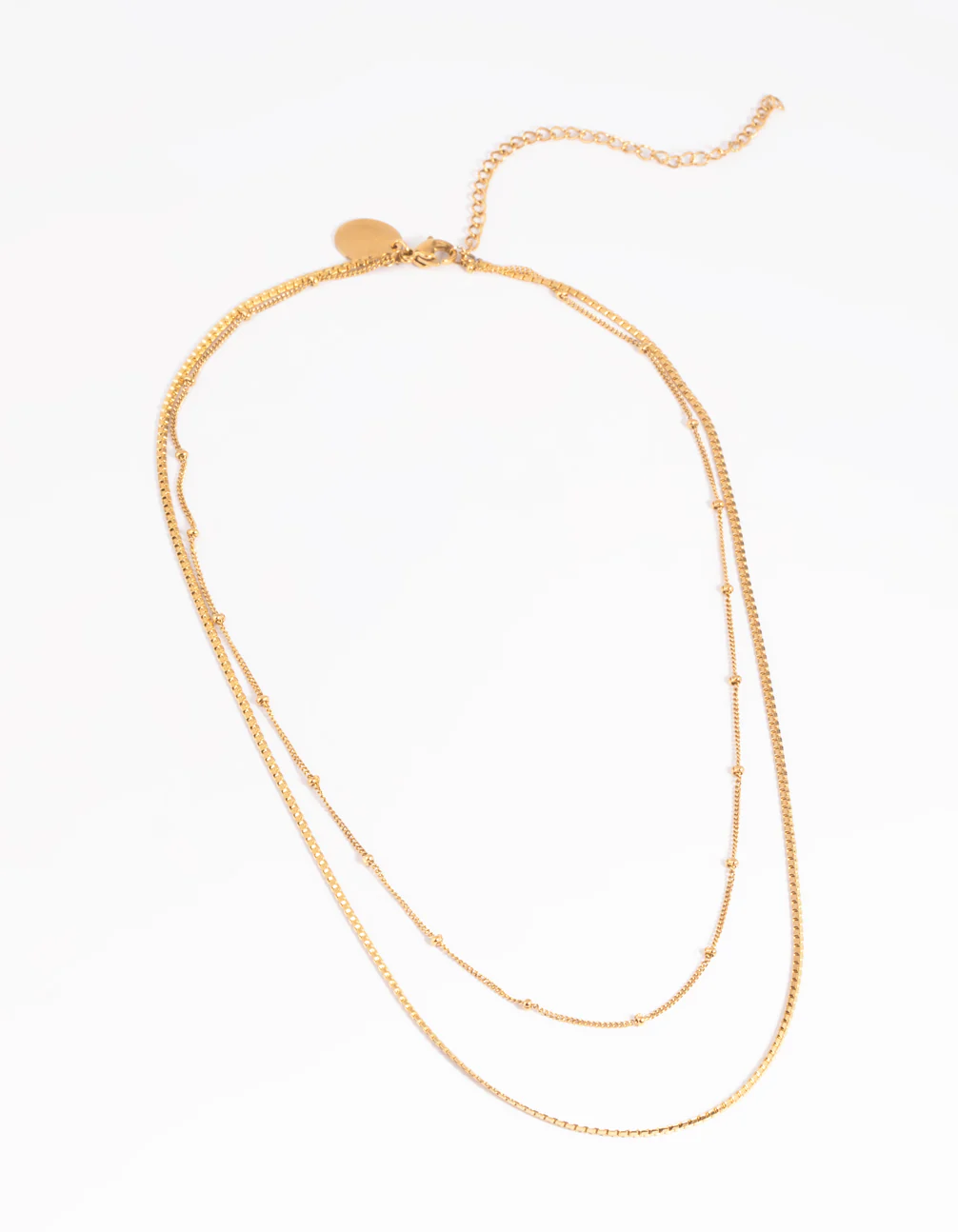 Waterproof Gold Plated Stainless Steel Mixed Chain Layered Necklace - Image 4
